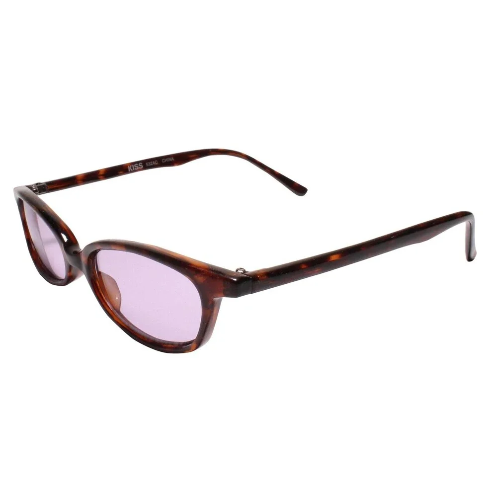 Deadstock Genuine Vintage Hippie Small Purple Lens Tortoise Rectangle Sunglasses